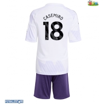 Manchester United Casemiro #18 Bortedraktsett Barn 2025-26 Kortermet (+ Korte bukser)